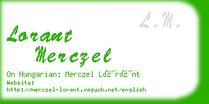 lorant merczel business card